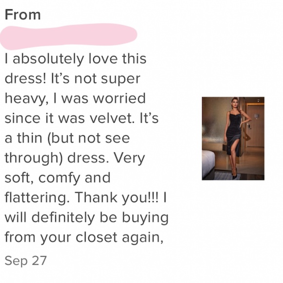 Black Sparkly Velvet Midi Dress w/ High Slit - Picture 7 of 10